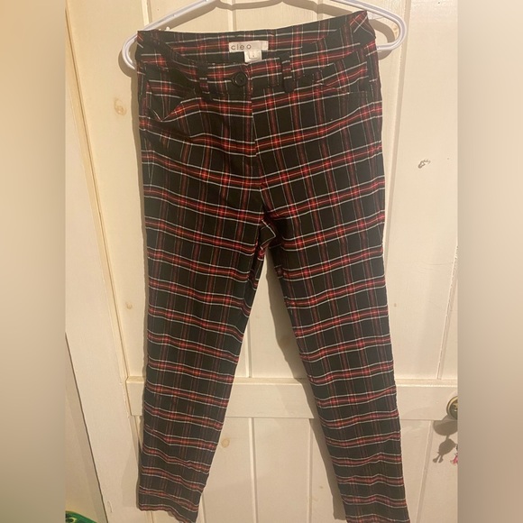 Cleo Black and Red Plaid Pants Size 6 - Picture 1 of 2